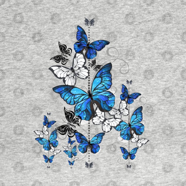 Blue Topaz Butterflies Flying by MyVictory